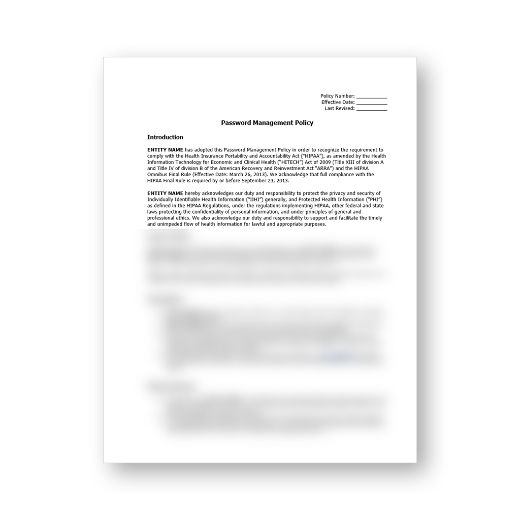 HIPAA Policy Template Package (All 57 Templates)