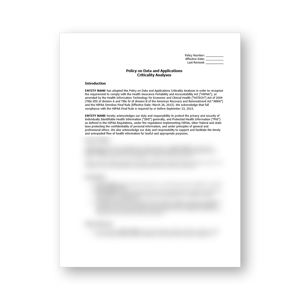 HIPAA Policy Template Package (All 57 Templates)