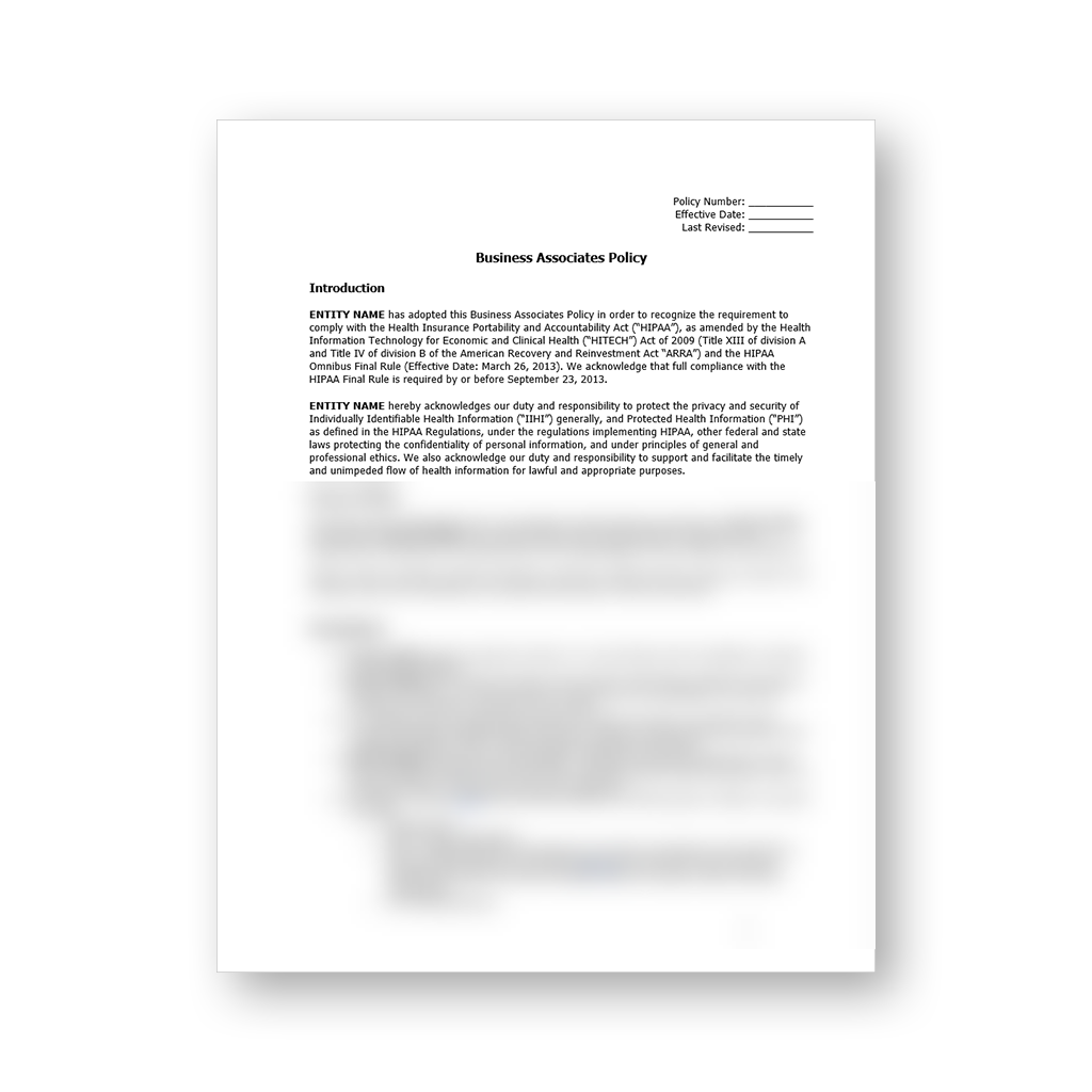 HIPAA Policy Template Package (All 57 Templates)
