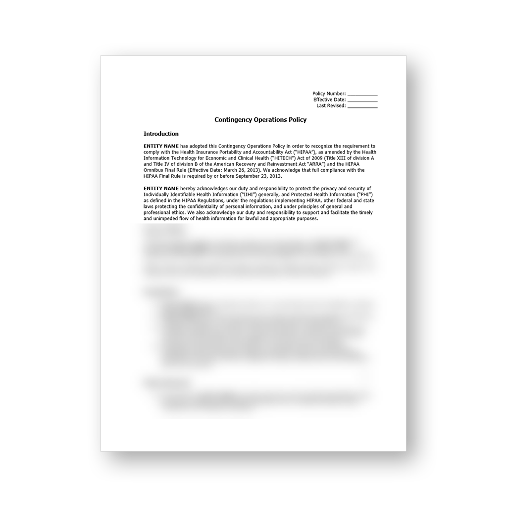 HIPAA Policy Template Package (All 57 Templates)