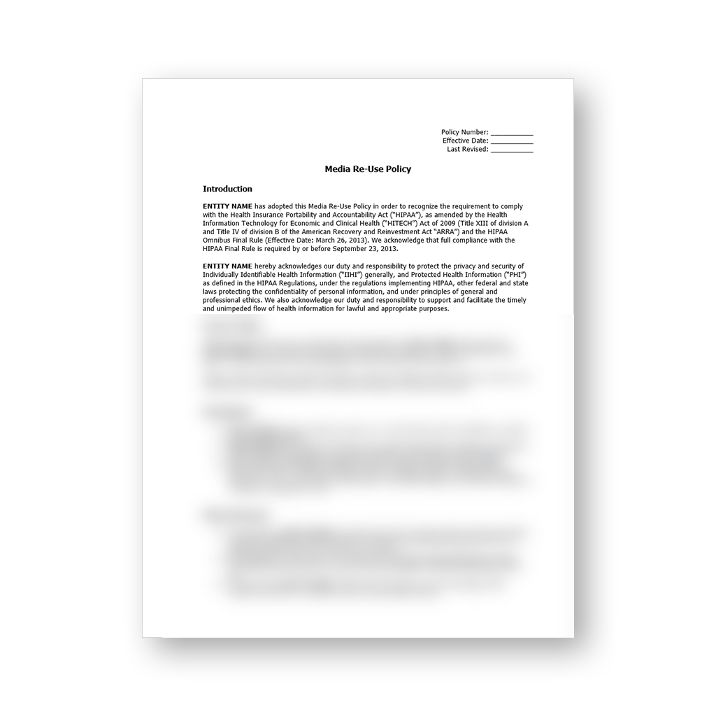 HIPAA Policy Template Package (All 57 Templates)
