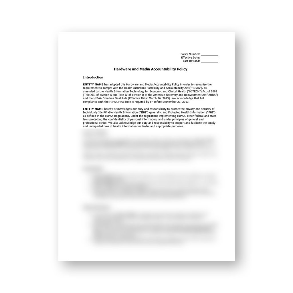 HIPAA Policy Template Package (All 57 Templates)