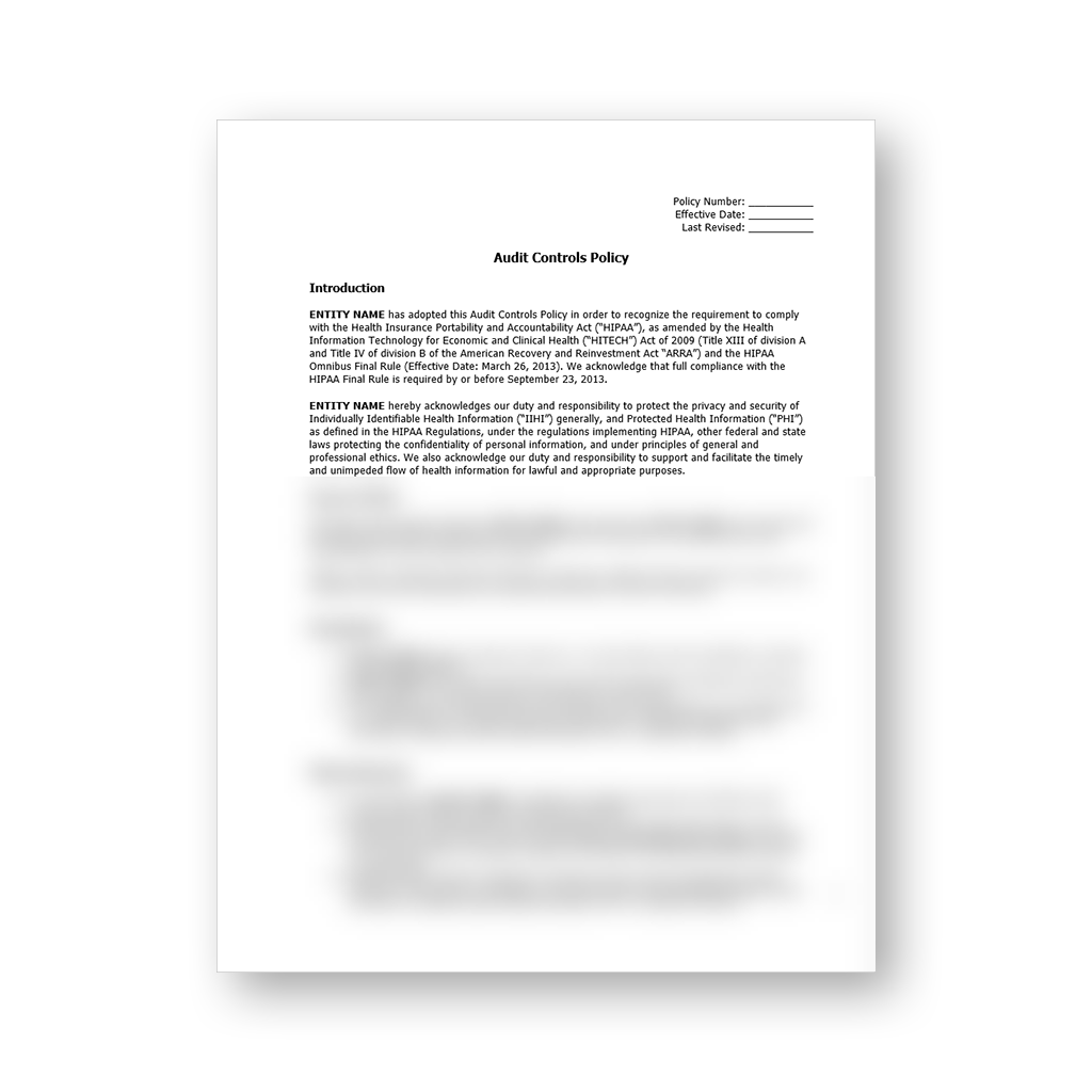 HIPAA Policy Template Package (All 57 Templates)