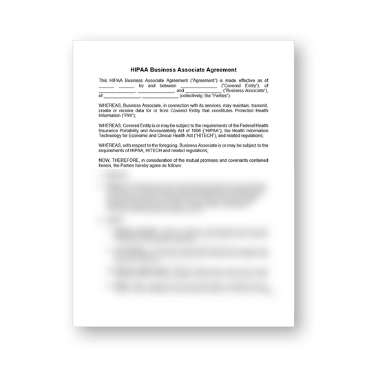 HIPAA Business Associate Agreement Template