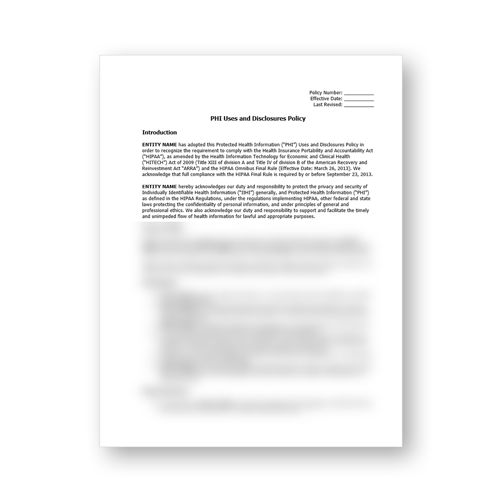 HIPAA Policy Template Package (All 57 Templates)