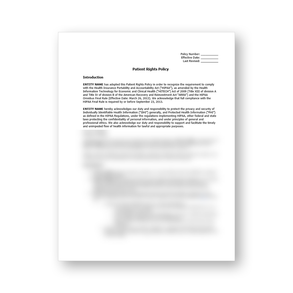 HIPAA Policy Template Package (All 57 Templates)