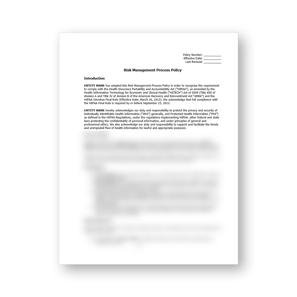 HIPAA Policy Template Package (All 57 Templates)