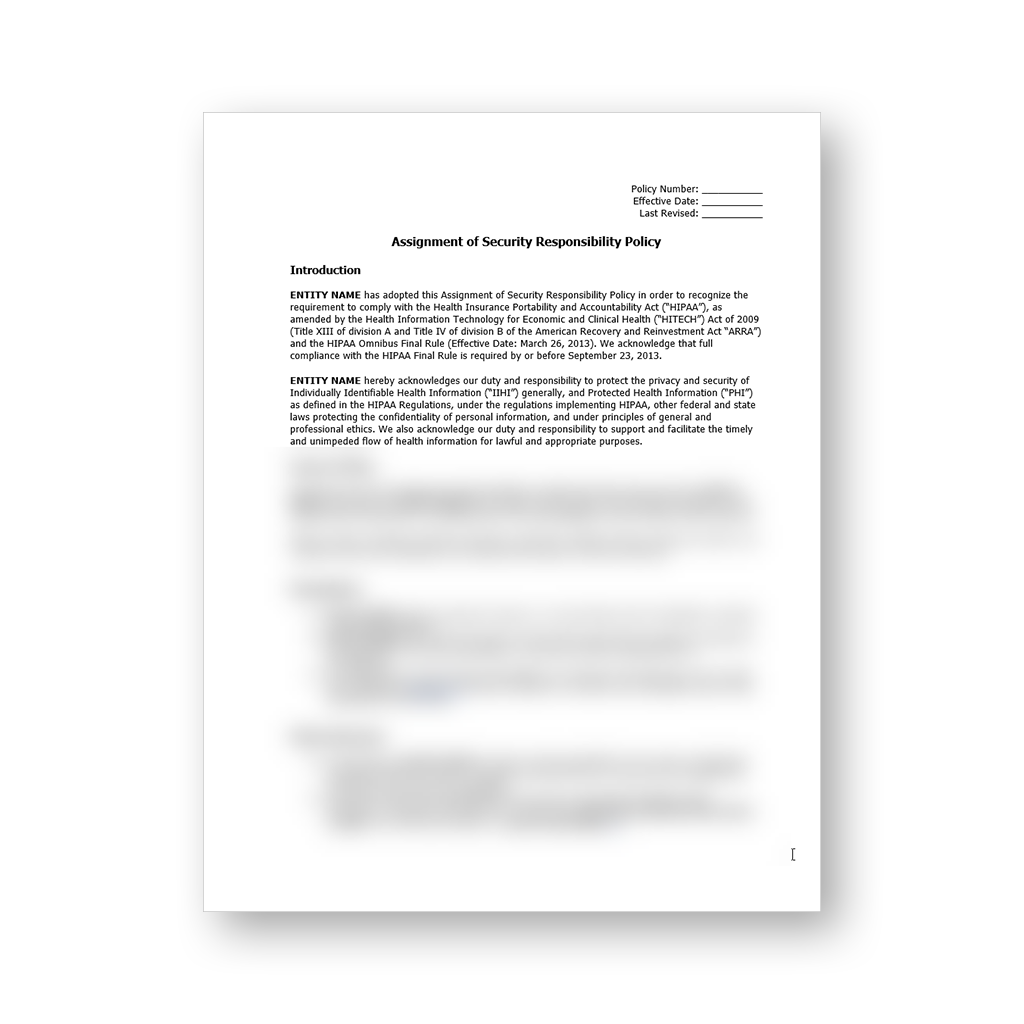 HIPAA Policy Template Package (All 57 Templates)