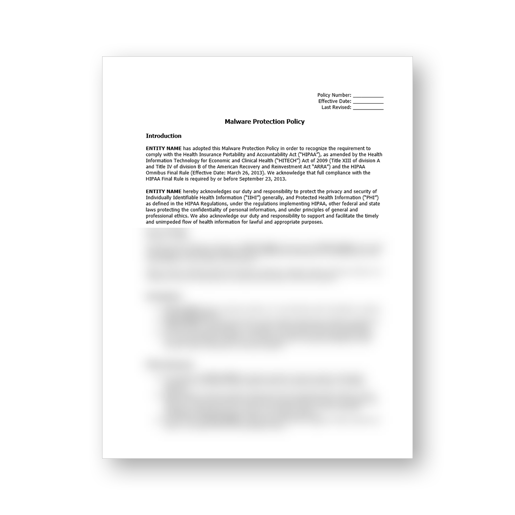 HIPAA Policy Template Package (All 57 Templates)