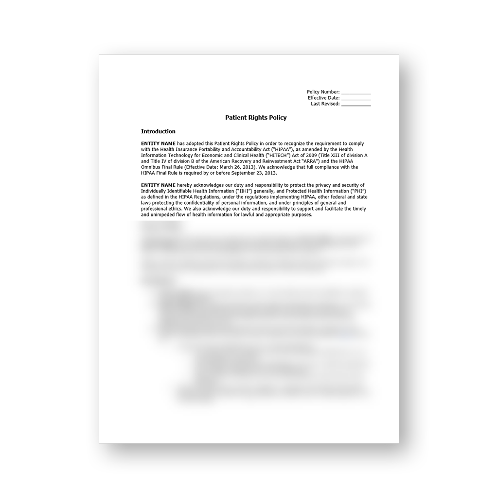 HIPAA Patient Rights Policy Template