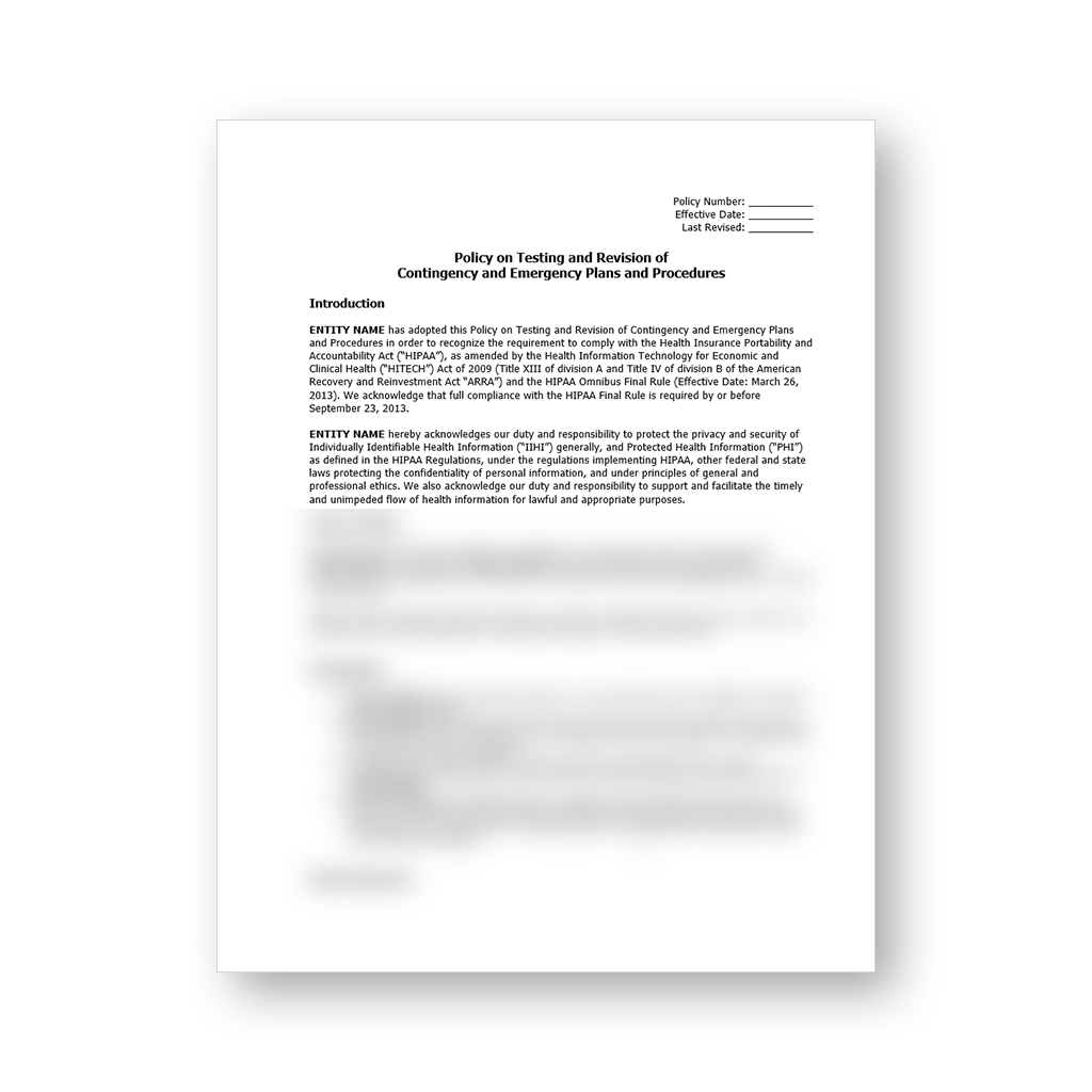 HIPAA Policy Template Package (All 57 Templates)