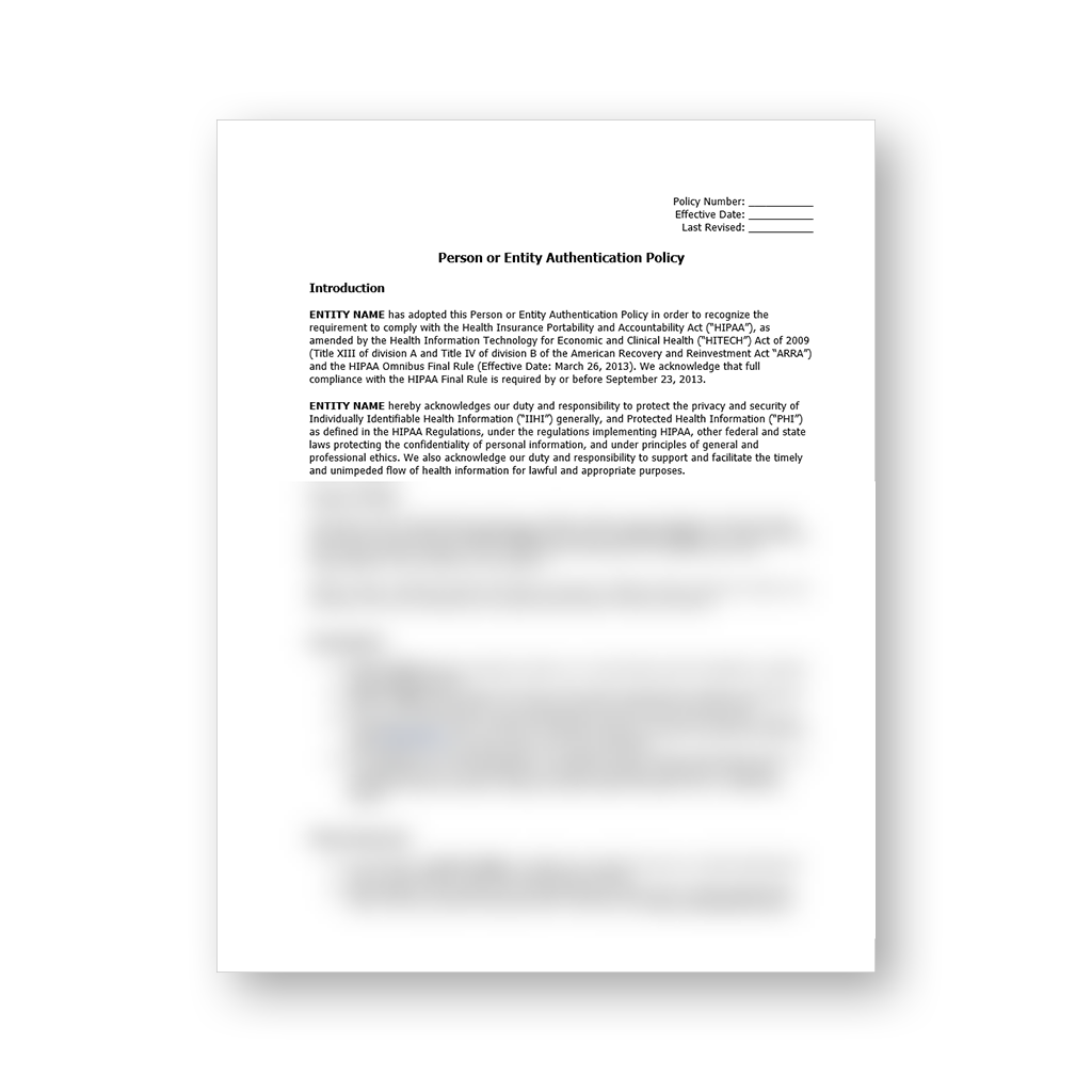 HIPAA Policy Template Package (All 57 Templates)