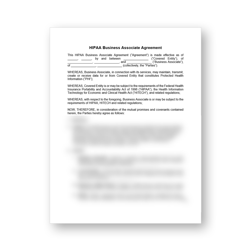 HIPAA Business Associate Agreement Template